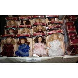 Lot of 16 Porcelain Collector Dolls
