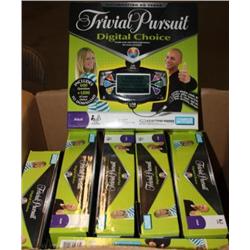 Box of 7 Trivial Pursuit Handheld Games