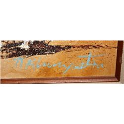 Framed Oil Painting of Flowers