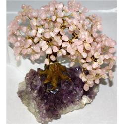 Amethyst & Rose Quartz Gemstone Tree