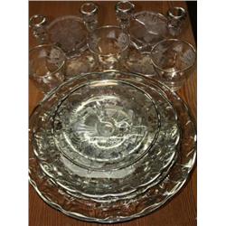 Set of Dining Ware w/ Silver Inlining