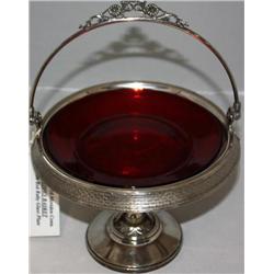 Brides Basket w/ Red Ruby Glass Plate