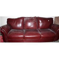 Burgundy colored Leather Couch