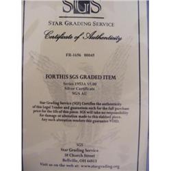 1953-A $5 Silver Certificate   SGS AU