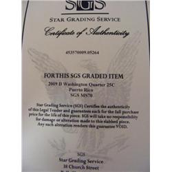 2009-D Washington Quarter SGS MS70