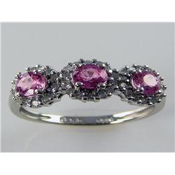AAA Grade Pink Tourmaline & Diamond Ring