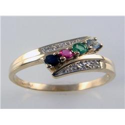 Ruby Emerald Sapphire Topaz Diamond Ring