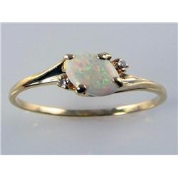 Natural Opal & Diamond Ring