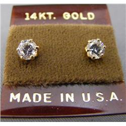 14k Yellow Gold CZ Earrings