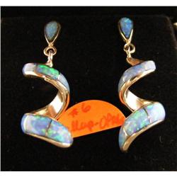 Sterling & Opal Set - Gallup Spiral Earrings