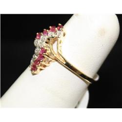 14k Diamond & Ruby Ring