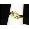 Image 1 : 10k Yellow Gold Diamond & peridot Ring