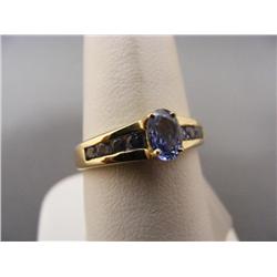 10k Gold Blue Sapphire Ring