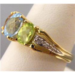 10k Gold Diamond & Gemstone Ring