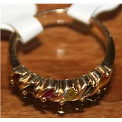 14k Yellow Gold Gemstone Anniversary Ring