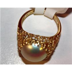 14k Yellow Gold Mabe Pearl Ring