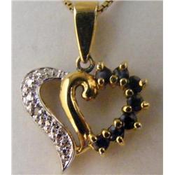 Gold over Sterling Sapphire Pendant & Chain