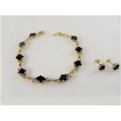 Custom Made Onyx Bracelet & Earring Set
