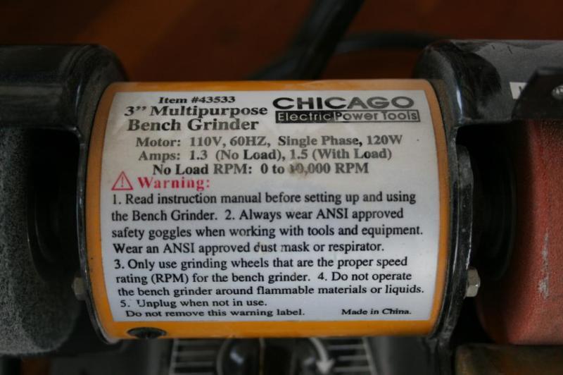 Chicago 3" Multi Purpose Bench Grinder