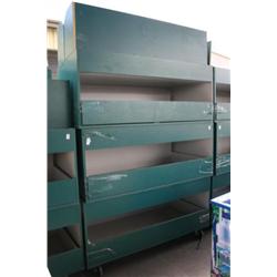 (2) Wood Shelves on Rollers with Pull Out Drawers