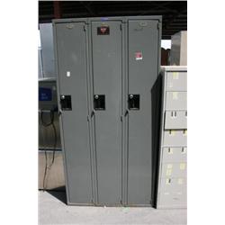 3 Pcs Section Full Height Keyed Lockers