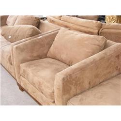 Suede Leather Sofa Love Seat Ottoman & Chase