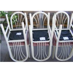 6 Metal Tube Padded Chairs