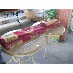 2 30" Round Marble Top Tables & Rugs