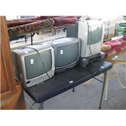 40" Plastic Table & 3 TV's W/VCR