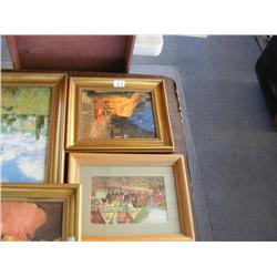 Table Lot of 9 Pieces of Art Work
