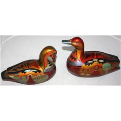 2 Hand Made/Painted Ducks From Bogota Columbia