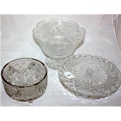 Lot of 3 Vintage Crystal Pieces