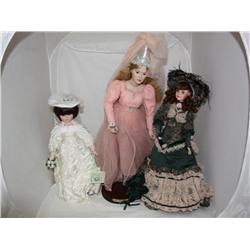 Lot of 3 Collectible Dolls