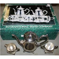 New International Silver Coffee Set & 3 Extra Pcs.
