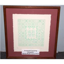 Framed Country Sampler Sign & Numbered