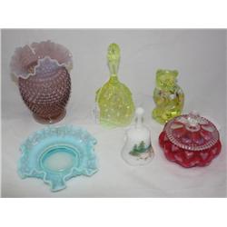 Lot of Vintage Fenton & Hobnail Glass Pieces