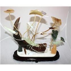 Decorative Sea Art Shrimp, Fish Jade & Stone
