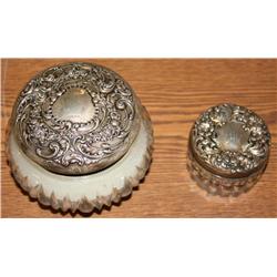 2 Gorham Sterling Cosmetic Jars c.1900