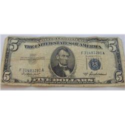 Series 1953 A Blue $5 Dollar Silver Certificate