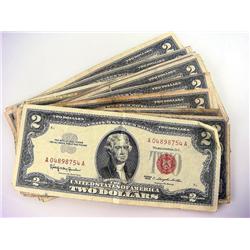 (14) Red Seal $2.00 Currency Notes