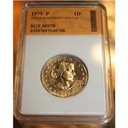 1979 P Susan B. Anthony Dollar Coin SGS MS70