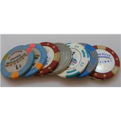 Lot of 8 Misc. Casino Chips & Tokens