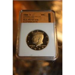 188 S Kennedy Half Dollar  SGS PR70CAM