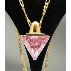 Gold over Sterling Necklace with Triangle Pendant