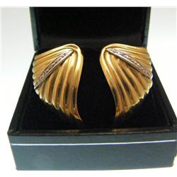 14k Yellow Gold Angel Wing Earrings