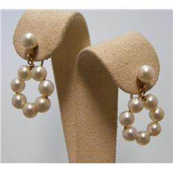 14k Gold Pearl Earrings