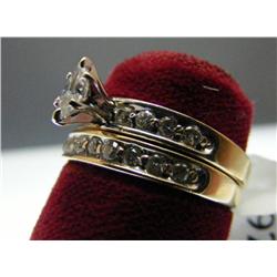 14k Yellow Gold Diamond Engagement Set