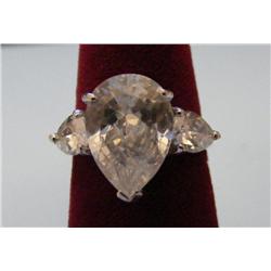 .925 Sterling Silver  Ring 3ctw CZ Stones size 7.5