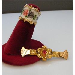 2pc. Victorian Jewelry Set - Bar Pin & Ring