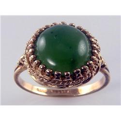 AA Grade Oval Shape Apple Jade Ring